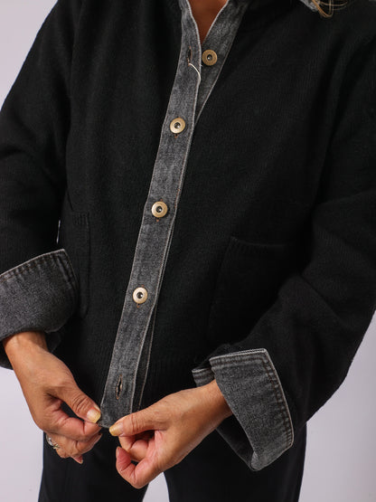 ニット＆デニムドッキングカーディガン（Mylanka）