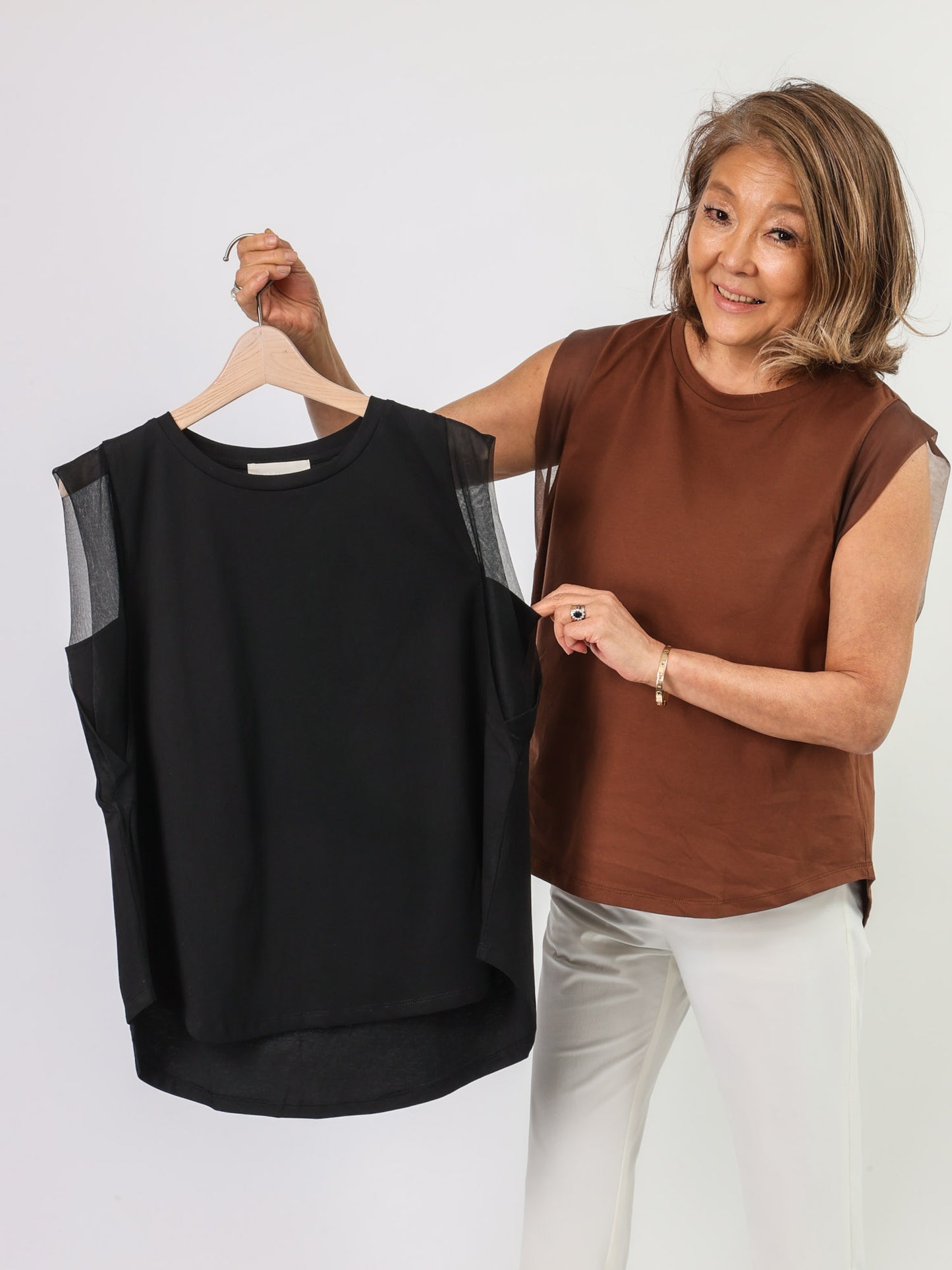 シアーフレンチスリーブTシャツ（Mylanka）