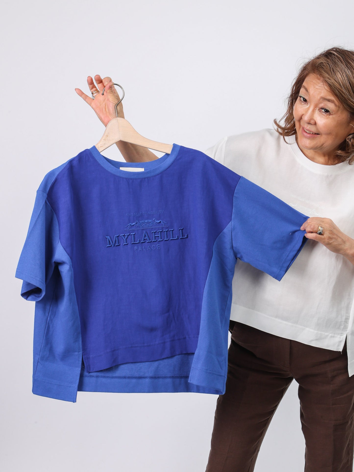 異素材ドッキングTシャツ（Mylanka）