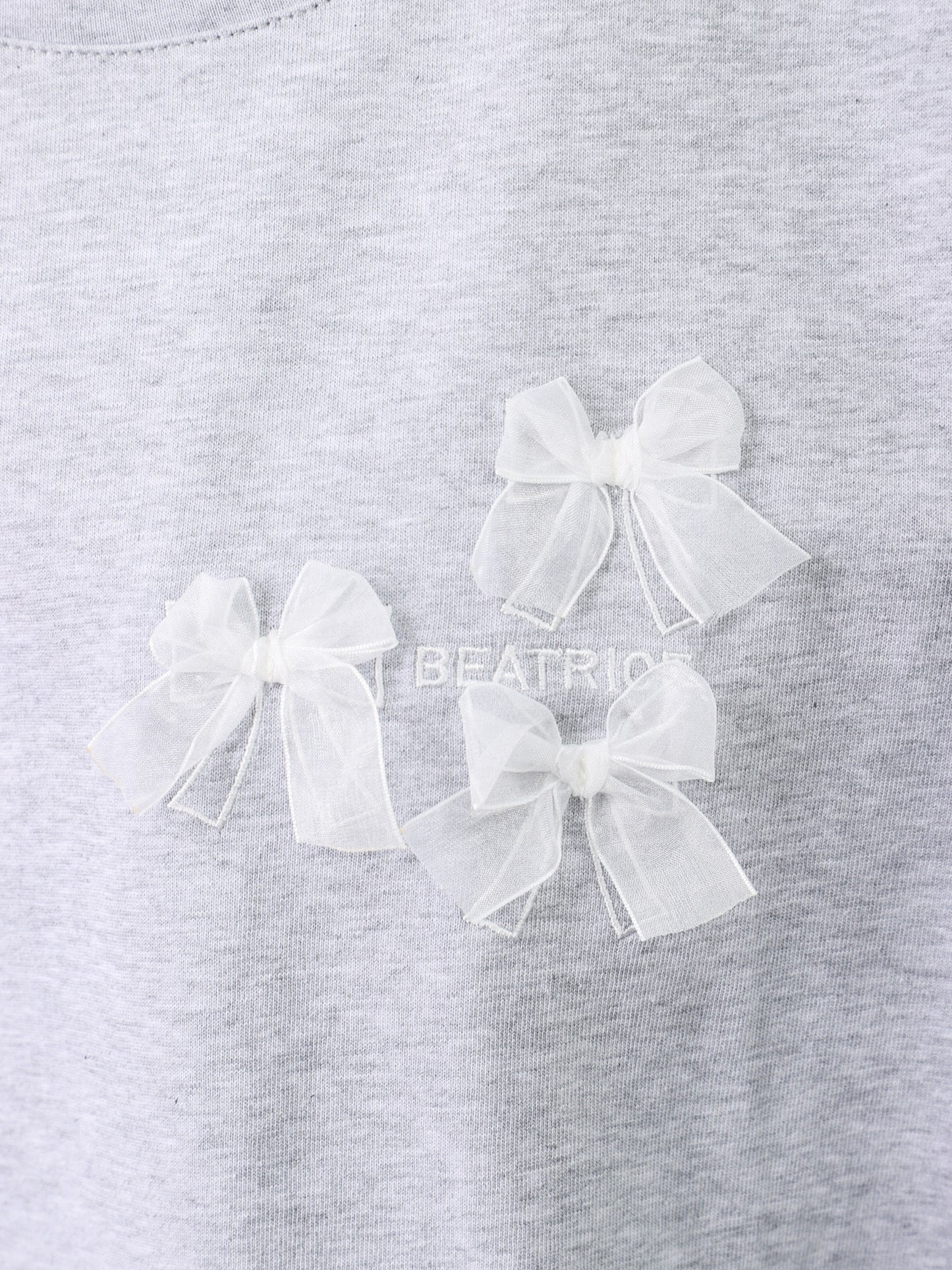 ロゴ刺繍オーガンジーリボンTシャツ（BEATRICE）