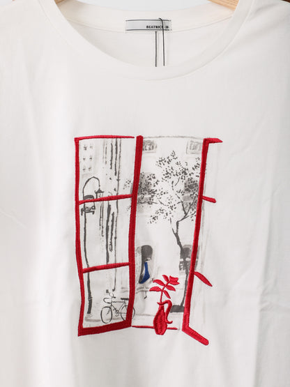 刺繍プリントデザインTシャツ（BEATRICE）