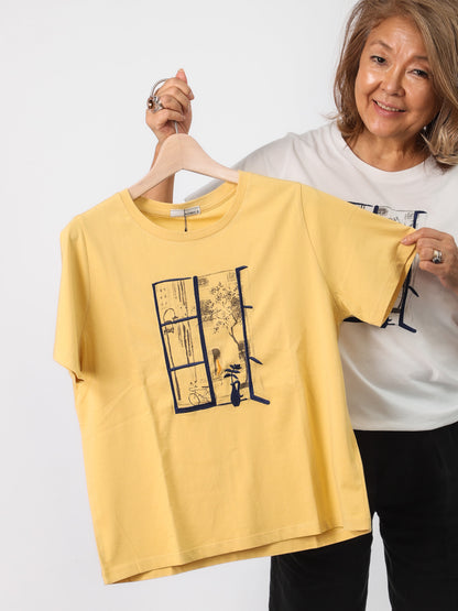 刺繍プリントデザインTシャツ（BEATRICE）