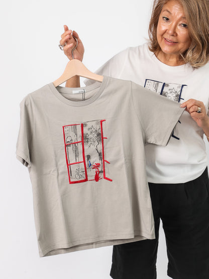 刺繍プリントデザインTシャツ（BEATRICE）
