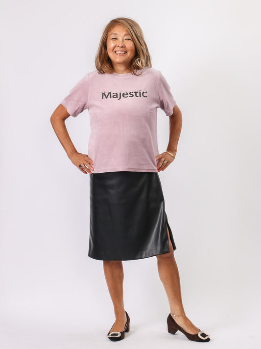 パール付きベロアTシャツ（BEATRICE)