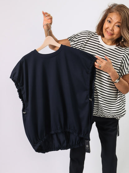 袖口ドロストデザインTシャツ(BRAHMIN)